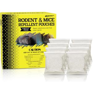 Mouse Repellent Pouches,Peppermint Oil Powered, Indoor Outdoor & Car Use, Natural Rodent Deterrent for Home, RV, Garage | Safe for Pets & Kids,Advanced Botanical Formula for RV & Vehicle Protection