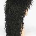 Topcosplay Mens 80s Black Mullet Wigs Male Hair Punk Heavy Metal Rocker Wig