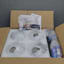 KCO Lighting Mid Century Modern Semi Flush Mount Ceiling Light Fixture Farmhouse Black Globe Sputnik Chandelier Ceiling Light 4-Light Milk Glass Hallway Ceiling Light