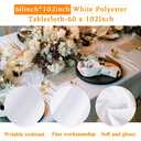 WIGENIUS 6 Pack White Table Cloth Rectangle Tablecloths 60X102 Inch,Polyester Table Cloth for 6 Foot Rectangle Tables,Wrinkle Resistant Washable Fabric Table Covers for Party,Wedding Banquet