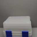 IRIS USA WeatherPro 16 Qt Storage Bins with Lids, 3 Pack, BPA-Free Plastic Gasket Box with Tight Latch and Seal, Stackable Nestable Tote Tub - Clear/Blue