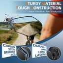 Bike Mirror Handlebar Mount Carbon Steel Bicycle Rear View Mirror, Fits 21-26mm Handlebar for Bicycle, EBike, Scooter Universal Adjustable Safety Mirrors for Commuting & Mountain Biking