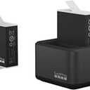 GoPro Dual Battery Charger + 2 Enduro Batteries (HERO11 Black/HERO10 Black/HERO9 Black) - Official GoPro Accessory