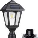 Solar Post Lights Outdoor, Aluminium Solar Lamp Post Light with Pier Mount Base, Outside Decor for Yard Garden Pole Pillar, 100 Lumens (Warm White)