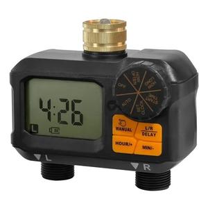 Sprinkler Timer 2 Zone, Programmable Water Hose Timer 2 Outlet for Garden, Outdoor Automatic Irrigation System IPX5 Waterproof with Rain Delay/Manual for Lawn, Yard, Pool