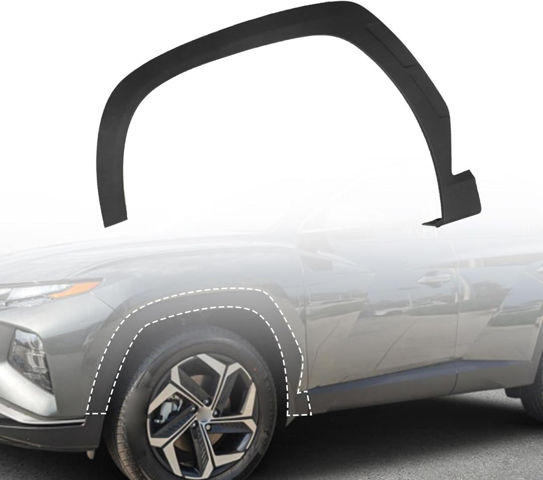 GXARTS Black Left Side Front Fender Wheel Molding 87711N9000CA Compatible with Hyundai Tucson 2022 2023 2024 Driver Side Fender Wheel Molding