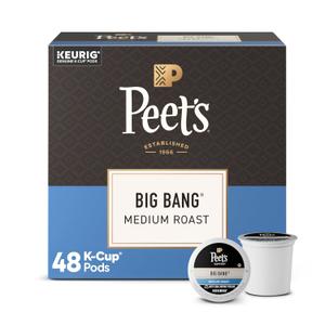 Peet's Coffee, Medium Roast Keurig K-Cup Pods, 100% Arabica Coffee - Big Bang 48 Count (1 Box of 48 Pods) (EXP 05/05/27)