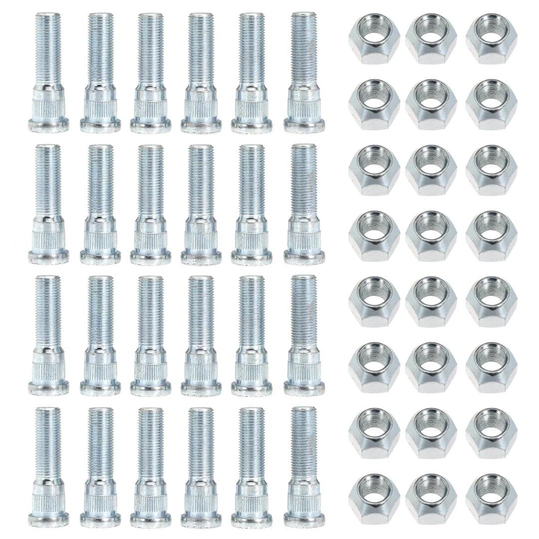 24Sets 1/2-20 Inch Wheel Stud with Nuts for Trailer for Lippert Axles 3500 lb for Dexter 4400 lb with 1/2"-20 UNF Thread Size