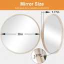 MAGFLERUM 30 Inch Round Natural Wood Mirror, Large Wall Circle Frame for Bathroom, Nursery Decor