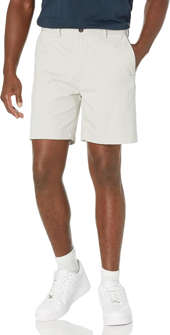Amazon Essentials Mens Classic-Fit 7" Chino Shorts (29, Grey)