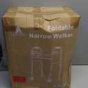 Folding Narrow Walker for Seniors  Width & Height Adjustable Walker, Lightweight Standard Walker for Elderly, Walkers for Seniors, Disabled, Bariatric (Dual-wheel Walker with Bag)