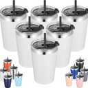 VEGOND 12oz Tumbler Stainless Steel Tumbler bulk Vacuum Insulated Double Wall Travel Tumbler with Lid and Straw Reusable Tumbler, White 6 Pack
