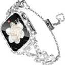 KADES Band & Case Designed for Apple Watch Series 46mm 45mm 44mm 42mm 41mm 40mm 38mm for Women, Metal Strap with Bling Rhinestone Screen Protector Cover for iWatch 10 9 8 7 6 5 4 SE SE2 3 2 1