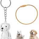 Penitue Dog Fur Keepsake Keychain, Adorable Pup Capsule Keychain Premium Dog Hair Collector for Pet Enthusiast Memento (Golden Retriever with Keyring)