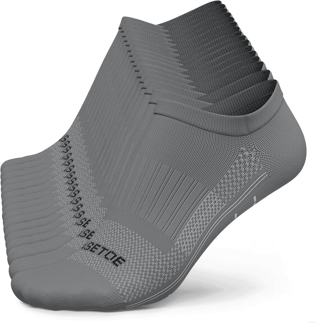 No Show Socks Women, 8 Pairs Low Cut Ankle Anti-slid Athletic Casual Invisible Liner Running Socks (Gray, S)