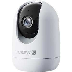 Indoor Security Camera 2K, Pet Camera with Phone App, WiFi Cameras for Home Security Camera for Dog/ Baby Monitor/Elder Pan Tilt, 2.4G, 24/7, 2-Way Talk, Human Detection, Motion Tracking, Cloud (1 PC, A White 2.4Ghz)