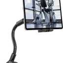 woleyi Gooseneck Treadmill Tablet Holder, Exercise Bike Handlebar Clamp for Spin Bike Peloton, Indoor Stationary Bicycle, Elliptical, Stroller for 4.7-13" iPad Pro Air Mini, Phone, Galaxy, Fire, Ebook