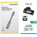Set of 2, ACOUSTIX RUGGED AUDIO ADAPTER 3,5mm to USB C Connector And ZGEAR Car Air Vent Phone Holder