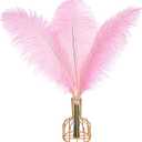 THARAHT 12PCS Ostrich Feathers Natural Bulk 12-14Inch(30-35cm) for Wedding Party Centerpieces Easter Gatsby Flower Arrangement and Home Decorate Ostrich Feathers,Pink