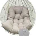 Outdoor Egg Chair Cushion Waterproof,Light Grey Outdoor Hanging Basket Seat Pads,Thicken Wicker Hammock Chair Pads, Patio Rattan Swing Chair Pad Only 47"*35"