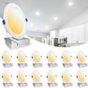 LTBLIGHT 12 Pack 16W 1800LM 6 Inch Recessed Lighting with Junction Box,Eqv.200W,5000K,Retrofit Recessed Light, Dimmable, Ultra-Thin LED Can Lights,Canless Wafer Downlight -ETL & Energy Star Certified