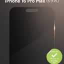 ZAGG Glass Elite Privacy Screen Protector for iPhone 16 Pro Max - 2-Way Privacy Filter, Ultra-Strong Tempered Glass, 5X Stronger, InvisibleShield, Smudge-Free, Easy Install, Recycled Content