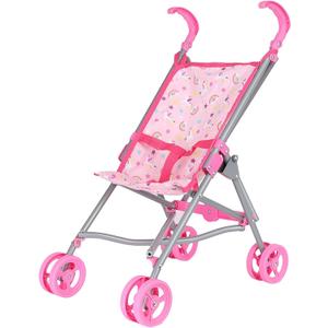 Dream Collection, Doll Stroller - Metal Fold Up and Down Umbrella Stroller for Realistic Pretend Play, Pink - 23”Doll