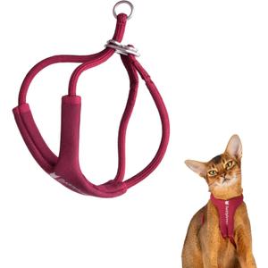 Escape Proof Y Shape Cat Harness Anti-Choke Adjustable Soft Comfortable Padded Cat Vest Harness Anti Escape Cat Rope Harness for Kitten Small Medium Large Cats (Burgundy, M)