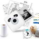 vretti Sticker Printer, TP6S Print Pod Mini Printer, 300DPI Thermal Sticker Maker Machine, Portable Pocket Printers with 1Roll Paper for Photos, Study Graphics, Notes, Journal, DIY, Gift Blessings (White)