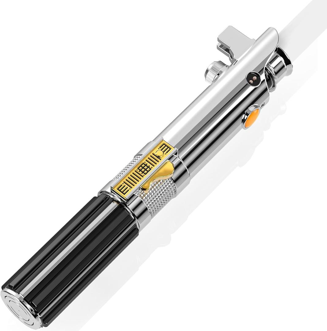 RGB Dueling Lightsaber, Motion Control 39 Sets Sound Effects and 12 Colors Change, Smooth Swing Metal Handle Light Saber for Adults, Boys Cosplay Gifts (RGB)