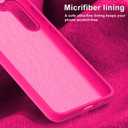 bemal for Samsung Galaxy S25 Case - Smooth Silky Liquid Silicone - Slim Fit Soft Microfiber Lining - Designed for Women and Girls - Shockproof Protective Phone Cover 6.1"- Hot Pink