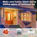 TURNMEON 6 Pack Thanksgiving Decorations Enlarged Maple Leaf Thanksgiving Decor Fall Lights Thick Leaf Garlands, Total 60Ft/120LED Lights Battery Operated Waterproof Halloween Fall Decor Home