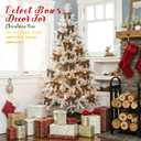 2 x 24 Pcs Camel Brown Small Velvet Bows Ornaments for Christmas Tree, Vintage Cute Velvet Bows Home Decor for Tree Mantle Wreath Gift Wrapping Crafts, 0.98 W/3.14 * 3.14 inch (Square)