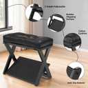 HOMELTSTBO Adjustable Wooden Foot Rest Under Desk, Double Step Desk Footrest with 3 Height Options & Non-Slip EVA Surface, Ergonomic Foot Rest For Under Desk At Work,Enhances Posture,Home Office-Black