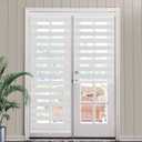 SEEYE Cordless Zebra Blinds for Window, French Door Blinds Free-Stop Roller Window Shades with Valance 54" W x 72" H, 95% Blackout Window Treatment Sheer Blinds & Shades Easy to Install, White