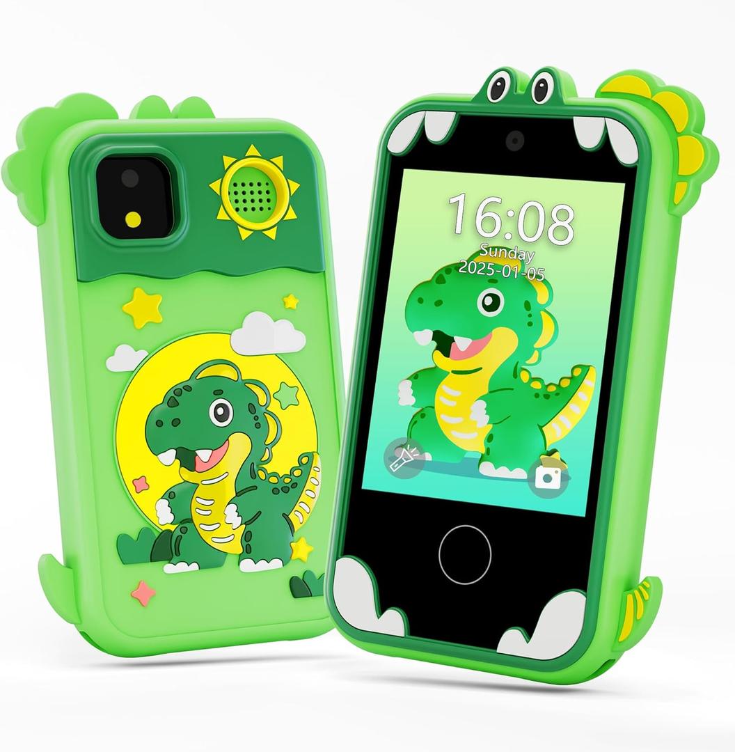 Kids Phone for Girl Toys, Christmas Birthday Gifts for Age 3-10 Year Old Girls Boys Toys, Kids Toddler Smart Phone, Detective Educational Learning Toys with 2.8" Touchscreen, Music Video Game (Green)