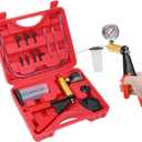 2 in 1 Brake Bleeder Kit with Hand Vacuum Pump and Adapters Brake Bleeder Vacuum Pump Kit for Auto Car Truck Motorcycle Use (Red)
