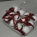 Christmas Decoration, 2.4 Inch 12PCS Christmas Tree Ball Ornaments, Red and White Shatterproof Decorative Baubles, Painted Nordic Holiday Design