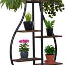 6 Tierd Plant Stand Indoor, Tall Plant Shelf for Multiple Plants, Metal Plant Display Rack Flower Pot Stand for Balcony&Patio, Black