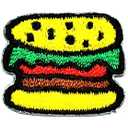 Set 3 Pcs Mini Small Hamburger Vegetable Cartoon Patch Stickers Embroidered Iron on Applique Patches Logo T-Shirt Polo Shoes Caps Decoration DIY or Souvenir Gift Birthday for Kids (04)