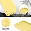 GUAGUA Compatible with iPhone 15 Plus Case 6.7 Inch Liquid Silicone Soft Gel Rubber Slim Thin Microfiber Lining Cushion Texture Cover Shockproof Protective Phone Case for iPhone 15 Plus, Yellow