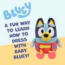 Dress & Play Baby Bluey Plush, Button, Zip, Buckle and Tie, Learn to Dress Dolls for Toddlers Ages 3+, Fine Motor Skills Buckle Toys