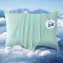 Bedsure Cooling Pillow Cases, Zipper Pillow Cases Queen Size Set of 2, Cool Pillowcases for Hot Sleepers & Night Sweats, Soft & Breathable Cold Pillow Covers for Hair & Skin, Gift, Green, 20x30 Inches