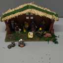 Lighted Christmas Nativity Set, Nativity Sets for Indoor with Wooden Stable, Nativity Scene Set & Figures for Christmas Decorations Indoor Tabletop Decorations