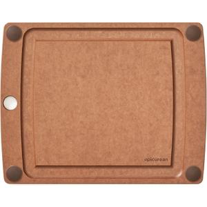 Epicurean All-In-One Cutting Board with Non-Slip Feet and Juice Groove - Non-toxic, Dishwasher Safe, Made in the USA, 11.5" x 9", Nutmeg