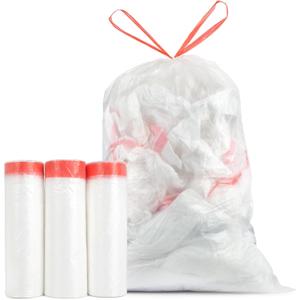 Heavy Duty 15 Gallon Drawstring Trash Bags, 108 Count Ultra Thick Strong Plastic Garbage Bags, Clear Unscented Trash Can Liners for Tall Kitchen Office Lawn Yard