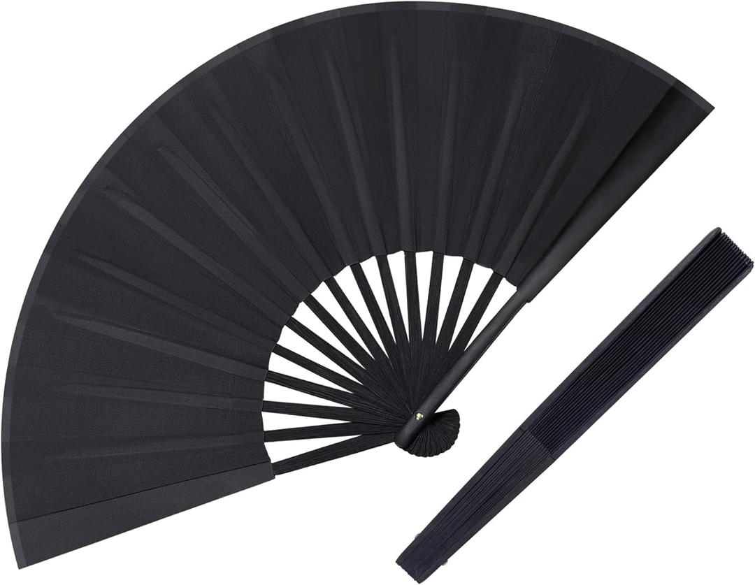 KEZKALS Clacking Fans for Line Dancing, Hand Fan, Black Hand Fans for Women Foldable, Clack Fans for Line Dancing, Folding Fan, Boots on The Ground Hand Fan Foldable for Dance, Party, Cosplay 13" (13.8 inche)