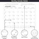 2 x Wall Calendar 2026-2027 Use Now to Dec 2027, 2 Year Small Calendar 2026-2027, 11 x 8.5 In, 2026 Calendar 24 Months, Monthly Calendar 2026, with Ruled Blocks, Thick Paper, Holidays, To-dos Notes