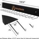 Wall-Mounted Medal Hooks Display Organizer 2 Pack-14 L-Shaped Metal Hooks with Engraved Never Give Up Wood Plaque | Medal Hanger Display for Sports, Race Bibs, Necklaces & Keys (Black, Never Give Up)