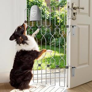 Snagle Paw Metal Retractable Door Barrier,24.4" Wide 35" Tall Safety Dog Gate for Front Door,Easy Install Retractable Pet Gate for Recreational Vehicle,Doorways